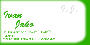 ivan jako business card